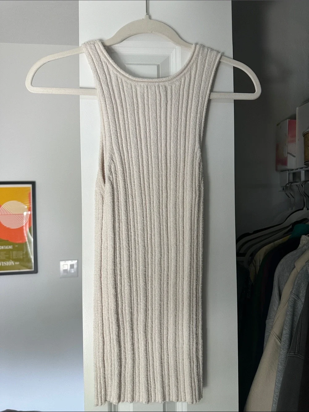 Anthropologie Cream Ribbed Tank Top